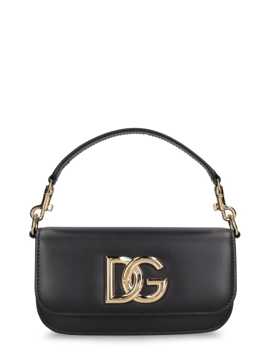 Dolce&Gabbana: Leather top handle bag - Black - women_0 | Luisa Via Roma