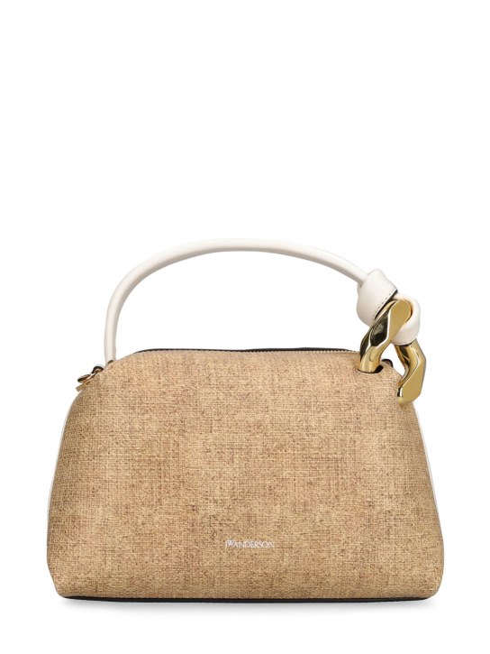 JW Anderson: Small Corner leather top handle bag - Sand - women_0 | Luisa Via Roma