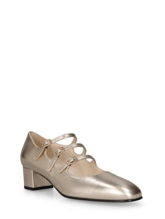 Carel: 40毫米Kina金属色皮革高跟鞋 - 白金色 - women_1 | Luisa Via Roma