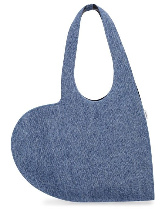 Coperni: Mini Heart denim tote bag - Washed Blue - women_0 | Luisa Via Roma
