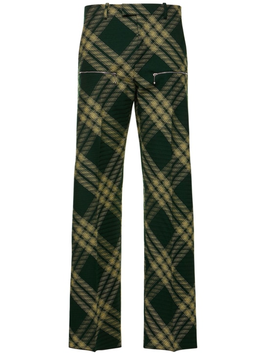 Burberry: Pantalones de lana - Ivy Check - men_0 | Luisa Via Roma