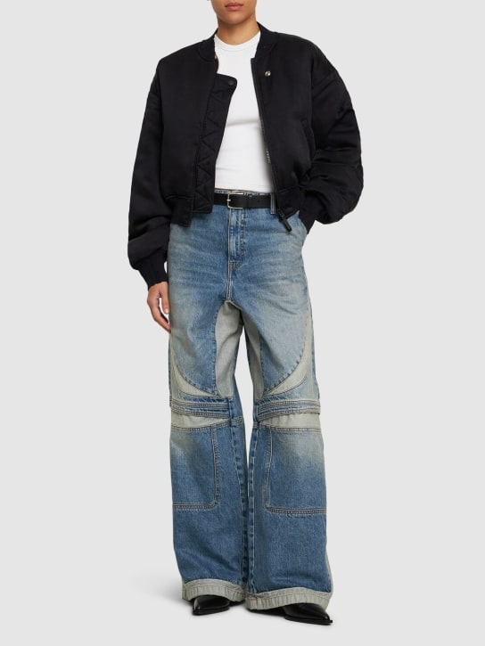 Amiri: High rise denim wide jeans - Mavi - women_1 | Luisa Via Roma