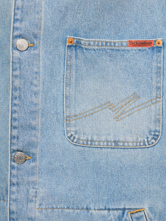 Martine Rose: Gilet in denim di cotone - Celeste - men_3 | Luisa Via Roma