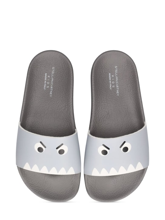 Stella Mccartney Kids: Rubber slide sandals - Grey - kids-boys_1 | Luisa Via Roma
