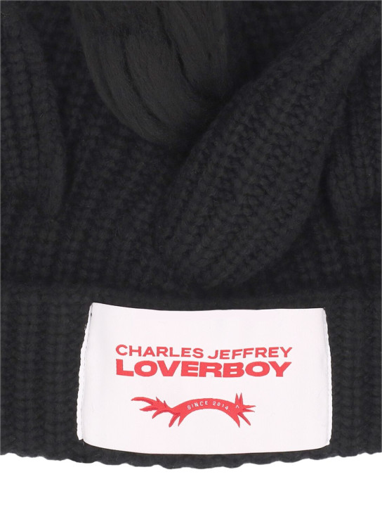 Charles Jeffrey LOVERBOY: Chunky Unicorn羊毛&尼龙便帽 - 黑色 - women_1 | Luisa Via Roma