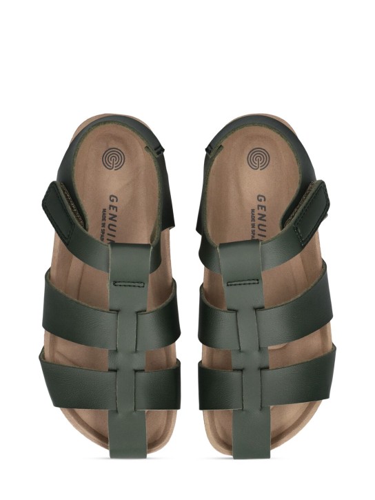 Genuins: Vegan faux leather sandals - Koyu Yeşil - kids-boys_1 | Luisa Via Roma