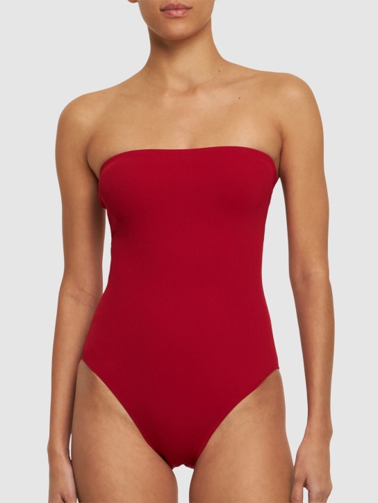 Lido: Sedici strapless one piece swimsuit - Red - women_1 | Luisa Via Roma