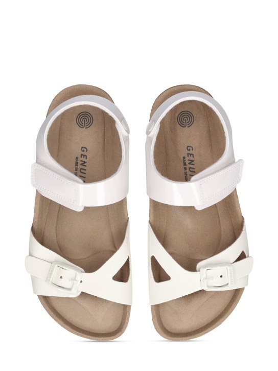 Genuins: Faux leather sandals - White - kids-girls_1 | Luisa Via Roma