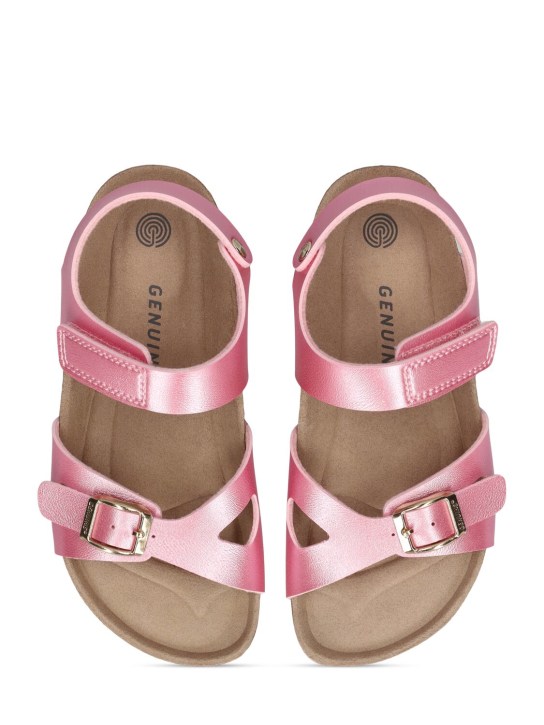 Genuins: Shiny faux leather sandals - Pink - kids-girls_1 | Luisa Via Roma