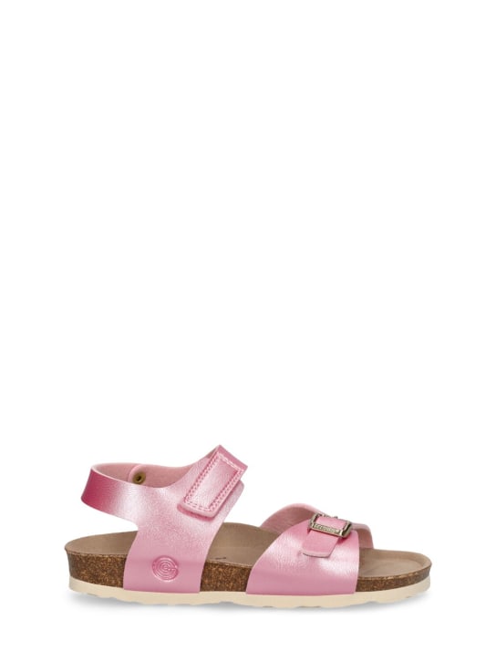 Genuins: Shiny faux leather sandals - Pink - kids-girls_0 | Luisa Via Roma