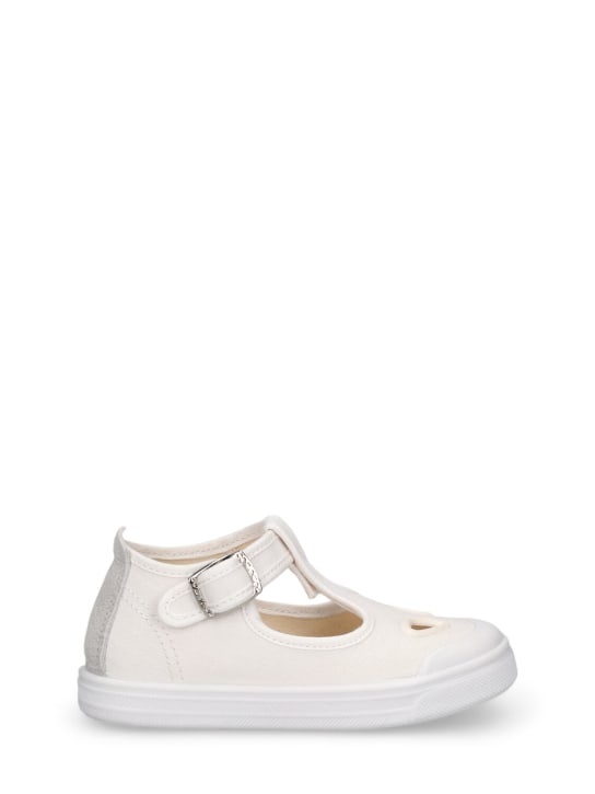 Il Gufo: Cotton canvas sandals - White - kids-girls_0 | Luisa Via Roma