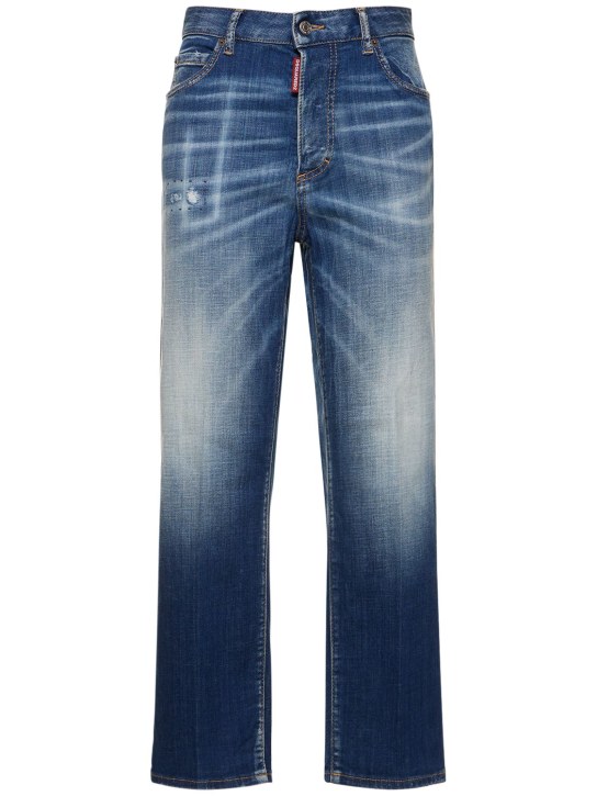 Dsquared2: Jeans cropped vita alta Boston in denim - Blu - women_0 | Luisa Via Roma
