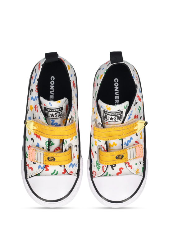 Converse: Riemensneakers aus Canvas mit Prägung - Weiß/Multi - kids-girls_1 | Luisa Via Roma