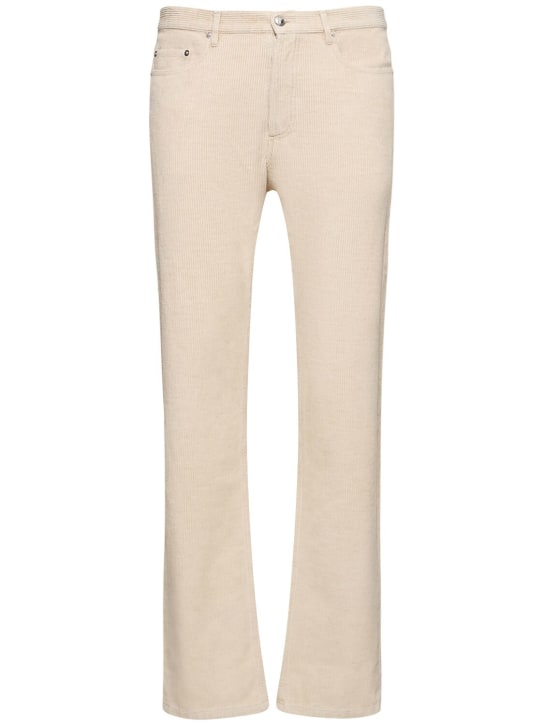 A.P.C.: Cotton & linen corduroy pants - Ecru - men_0 | Luisa Via Roma