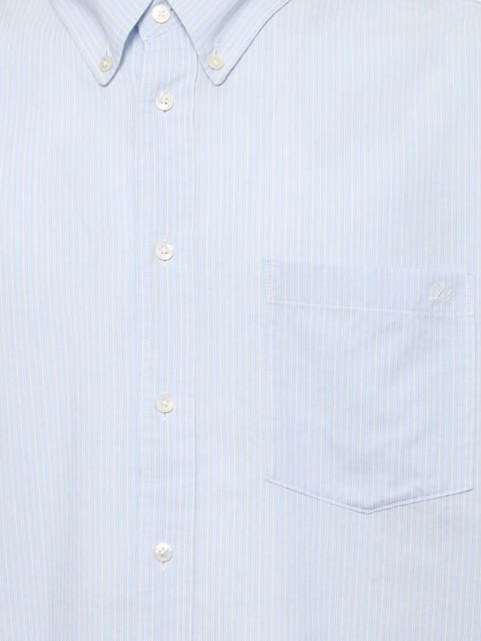Dunst: Oversize unisex shirt - Blue/Grey Strip - men_1 | Luisa Via Roma