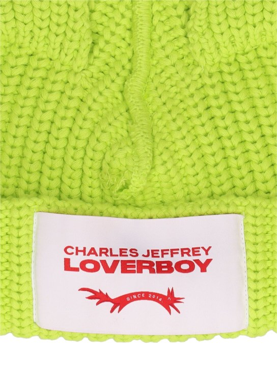 Charles Jeffrey LOVERBOY: 耳朵装饰粗线棉质便帽 - 绿色 - men_1 | Luisa Via Roma