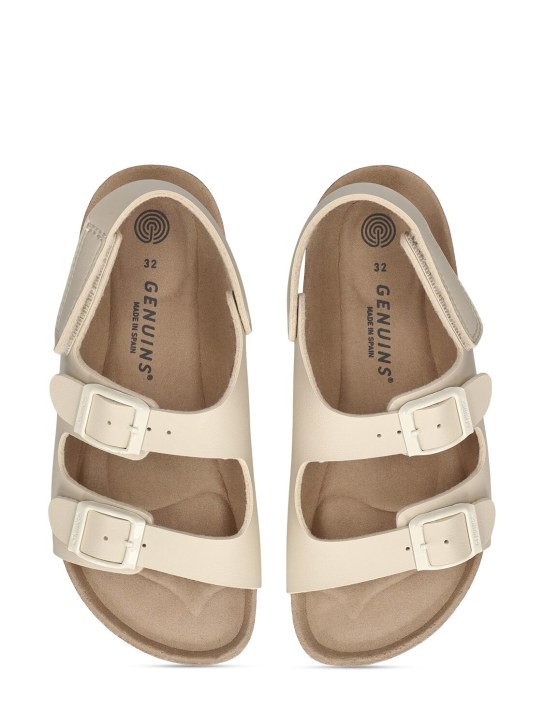 Genuins: Sandales en simili-cuir végan - Beige - kids-girls_1 | Luisa Via Roma