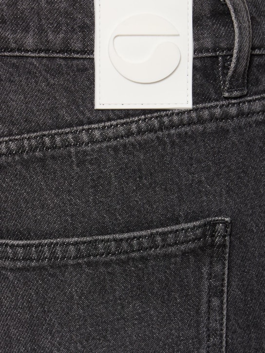 Coperni: Straight open-knee cotton denim jeans - Black - men_1 | Luisa Via Roma