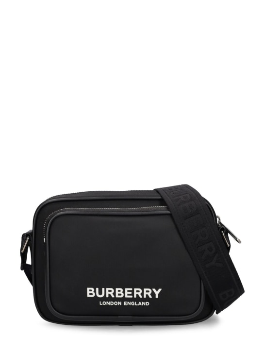 Burberry: Paddy logo nylon crossbody bag - Black - men_0 | Luisa Via Roma