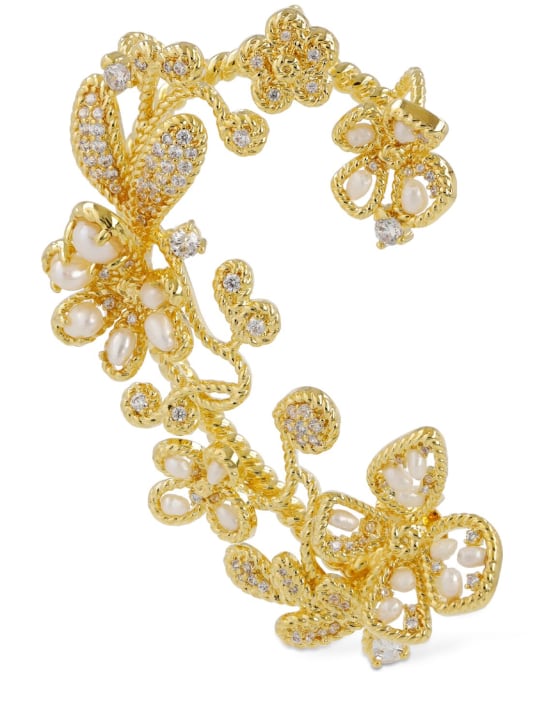 Zimmermann: Bloom pearl mono ear cuff - Gold/Pearl - women_0 | Luisa Via Roma