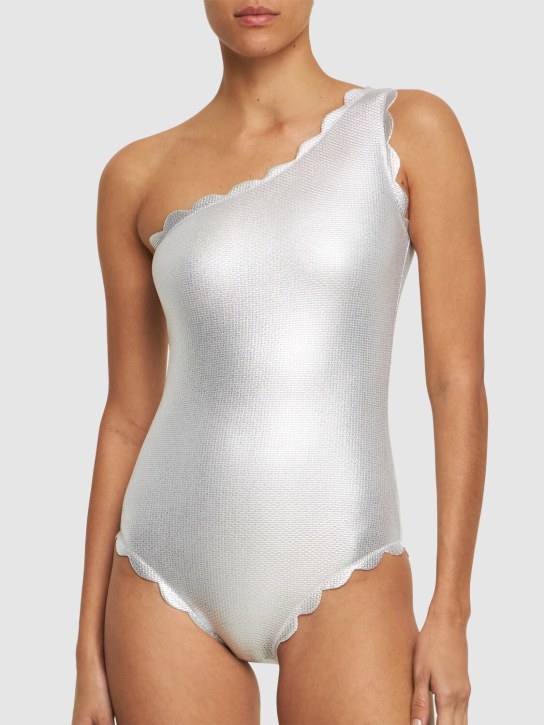 Marysia: Santa Barbara one shoulder swimsuit - Silver - women_1 | Luisa Via Roma