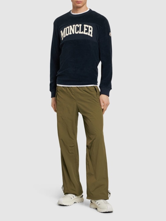 Moncler: Sweatshirt aus Baumwolle mit Logo - Blau - men_1 | Luisa Via Roma
