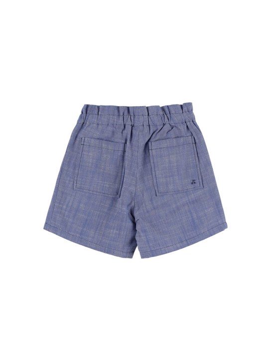 Bonpoint: Poplin cotton shorts - Mavi - kids-girls_1 | Luisa Via Roma
