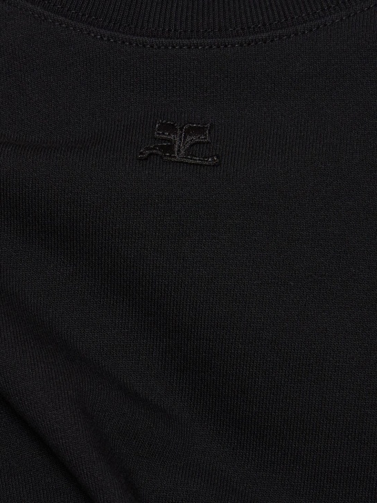 Courreges: Sudadera de algodón con logo bordado - Negro - men_1 | Luisa Via Roma