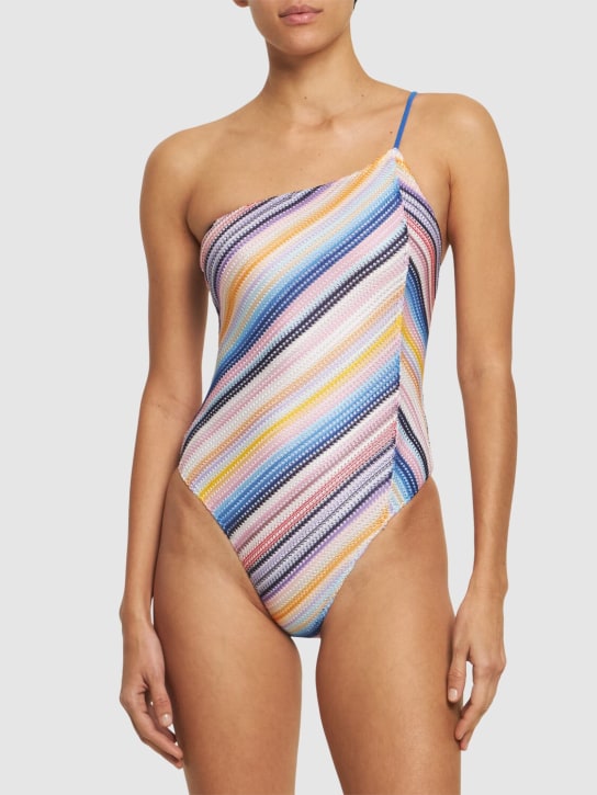 Missoni: Striped knit one-piece swimsuit - Multicolor - women_1 | Luisa Via Roma
