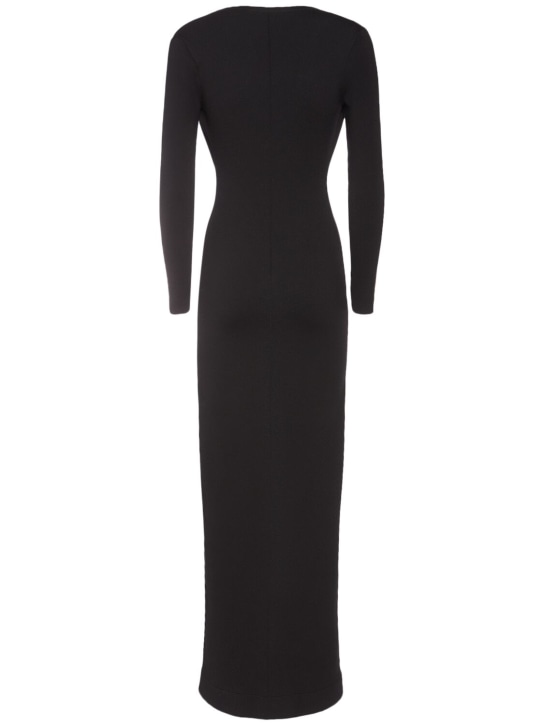 Tom Ford: Vestido largo de punto de lana stretch - Negro - women_1 | Luisa Via Roma