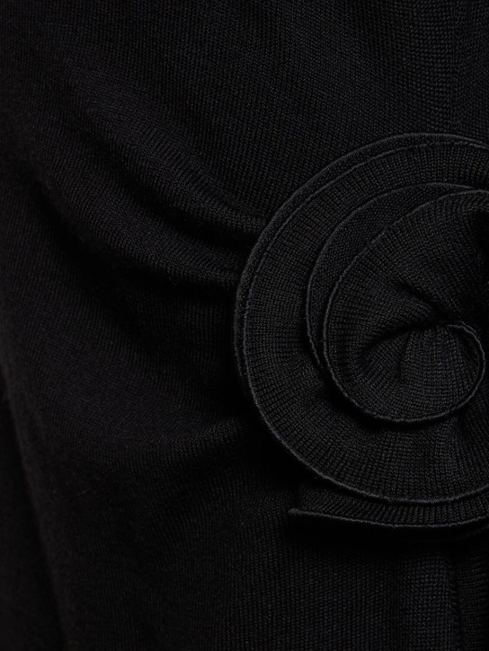 Magda Butrym: Draped wool & silk knit mini dress - Black - women_3 | Luisa Via Roma