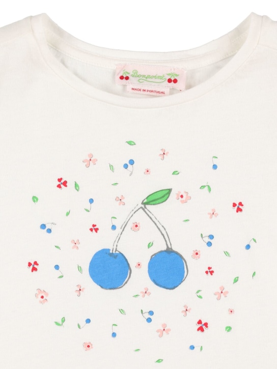 Bonpoint: 프린티드 코튼 저지 티셔츠 - 화이트 - kids-girls_1 | Luisa Via Roma