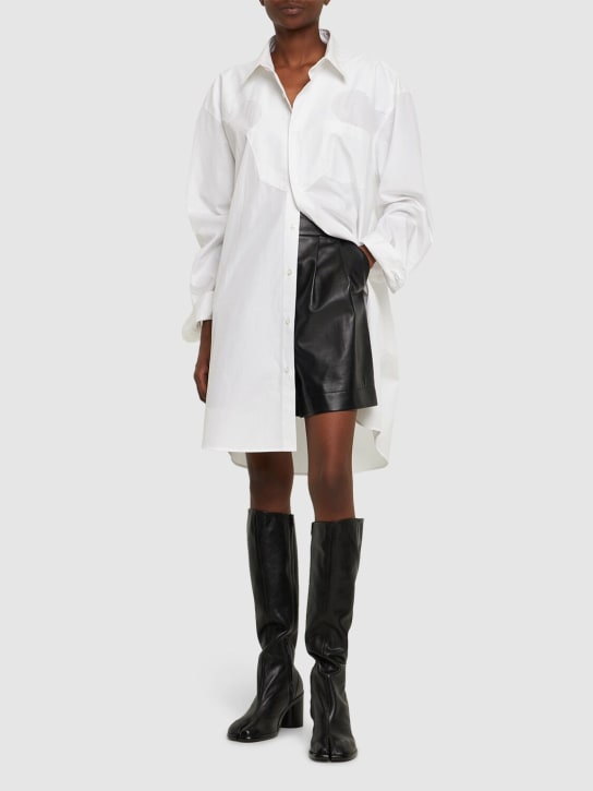 Maison Margiela: 大廓型棉质府绸长款半身裙 - 白色 - women_1 | Luisa Via Roma
