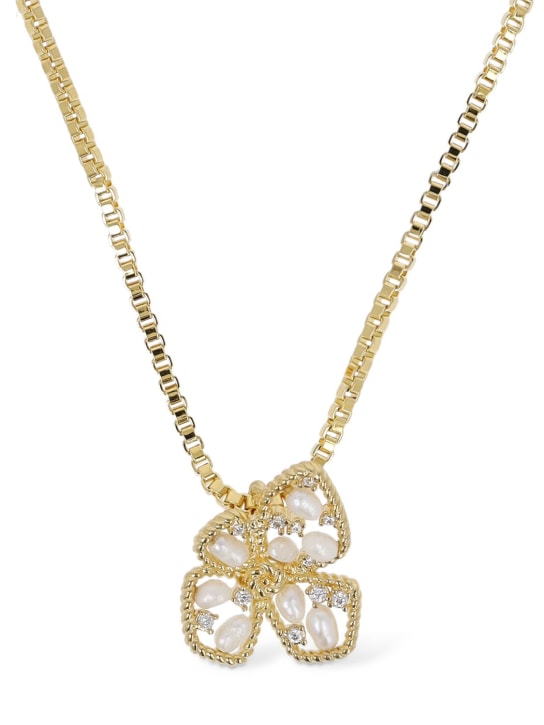 Zimmermann: Bloom pendant necklace - Gold/Pearl - women_0 | Luisa Via Roma