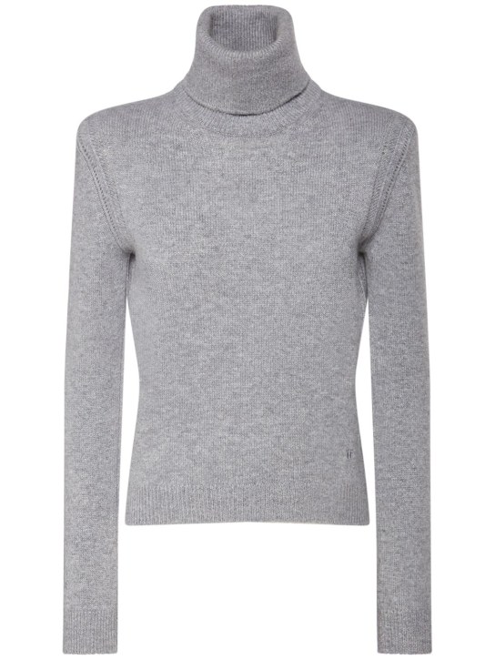 Tom Ford: Cashmere knit turtleneck sweater - Grey - women_0 | Luisa Via Roma