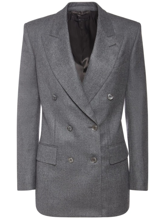 Tom Ford: Compact wool blazer - Grey - women_0 | Luisa Via Roma