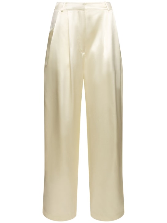 Loulou Studio: Vione silk blend pants - Beyaz - women_0 | Luisa Via Roma