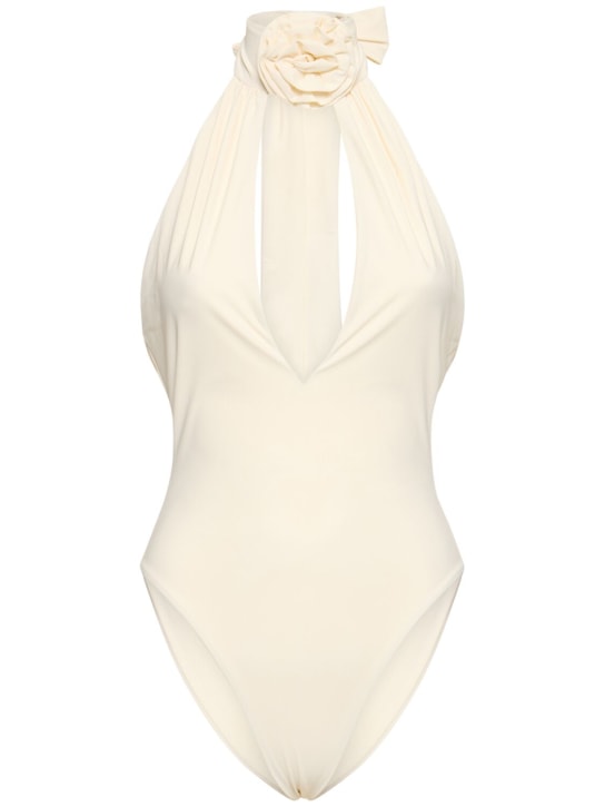 Magda Butrym: Jersey one piece swimsuit - Ivory - women_0 | Luisa Via Roma