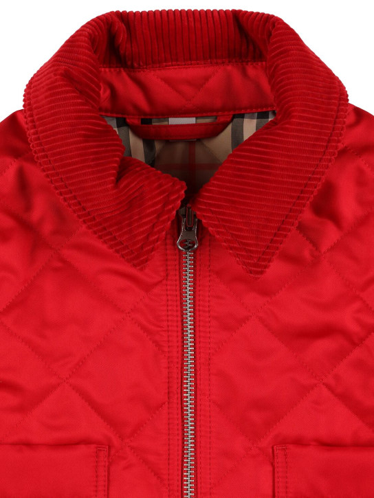Burberry: Jacket w/ Check lining - Red/Beige - kids-boys_1 | Luisa Via Roma