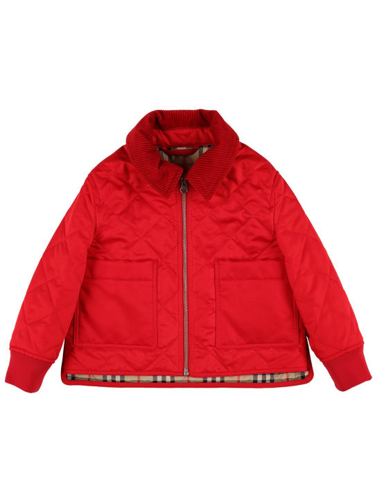 Burberry: Jacket w/ Check lining - Red/Beige - kids-boys_0 | Luisa Via Roma