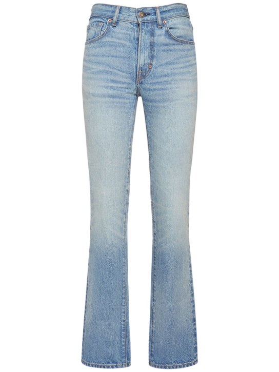 Tom Ford: High rise denim straight jeans - Light Blue - women_0 | Luisa Via Roma