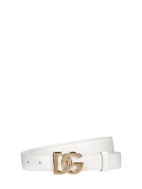 Dolce&Gabbana: 25 mm breiter Ledergürtel - Weiß - women_0 | Luisa Via Roma