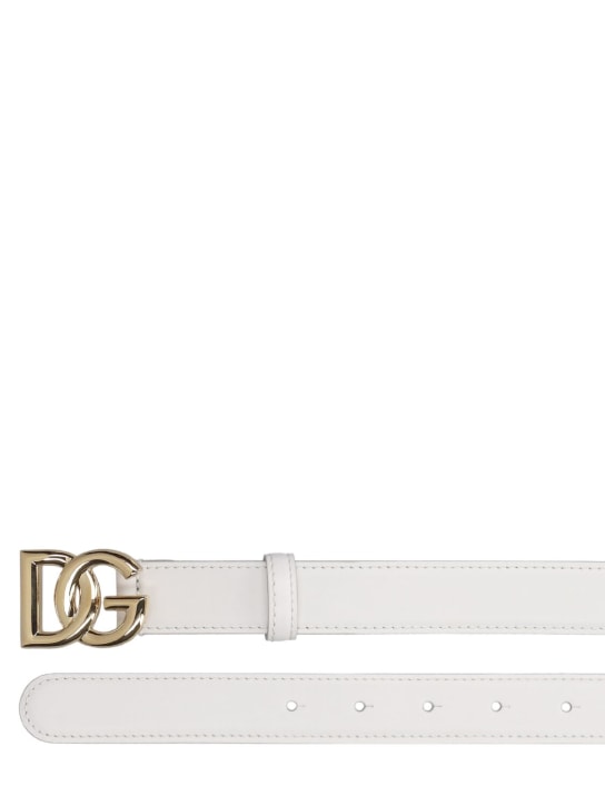 Dolce&Gabbana: 25mm Leather belt - White - women_2 | Luisa Via Roma