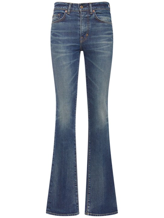 Tom Ford: Jeans acampanados de denim - Azul - women_0 | Luisa Via Roma