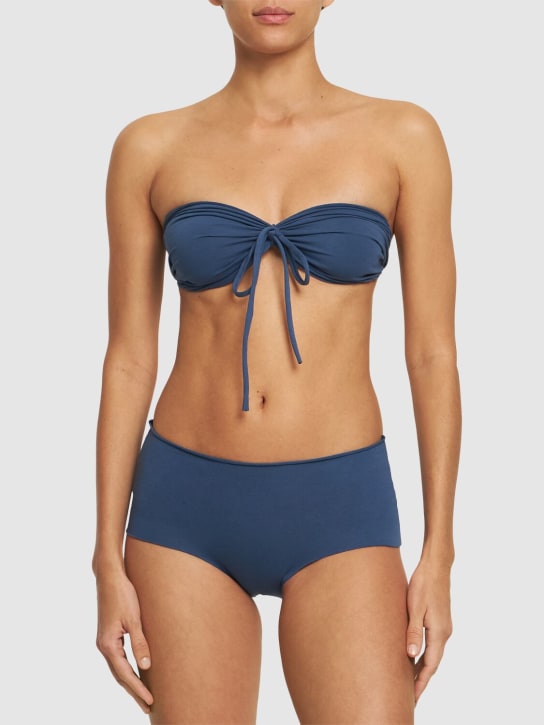 Isole & Vulcani: Seamless cotton jersey bikini - Blue - women_1 | Luisa Via Roma