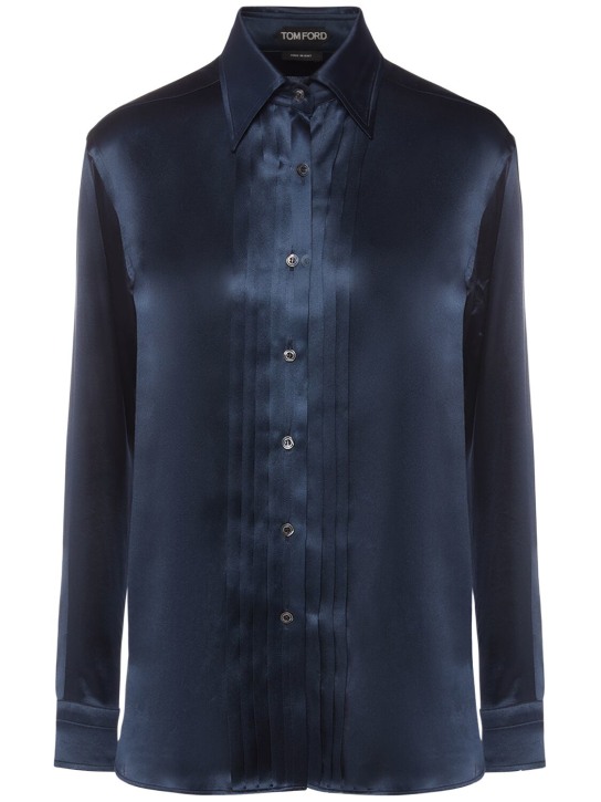 Fluid silk charmeuse shirt - Thumbnail 1