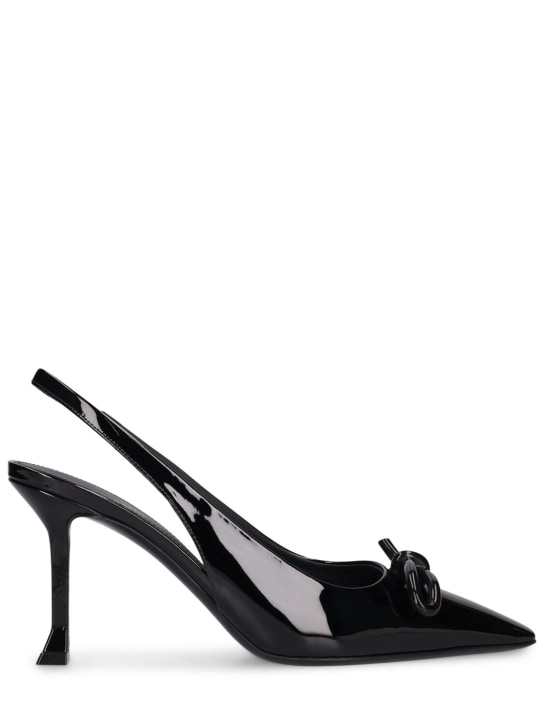 Ferragamo: 85mm Arlene patent leather heels - Siyah - women_0 | Luisa Via Roma
