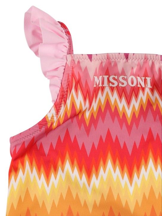 Missoni: Zig Zag print Lycra one piece swimsuit - Renkli - kids-girls_1 | Luisa Via Roma