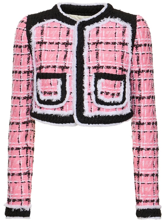 Dsquared2: Kurze Jacke aus Bouclé - Pink/Multi - women_0 | Luisa Via Roma
