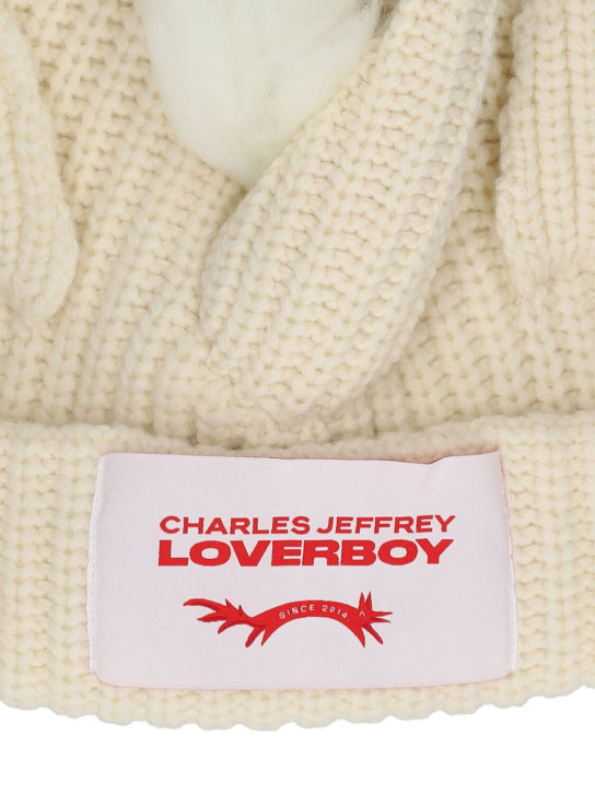 Charles Jeffrey LOVERBOY: Beaniemütze aus Baumwolle „Chunky Unicorn“ - Weiß - men_1 | Luisa Via Roma